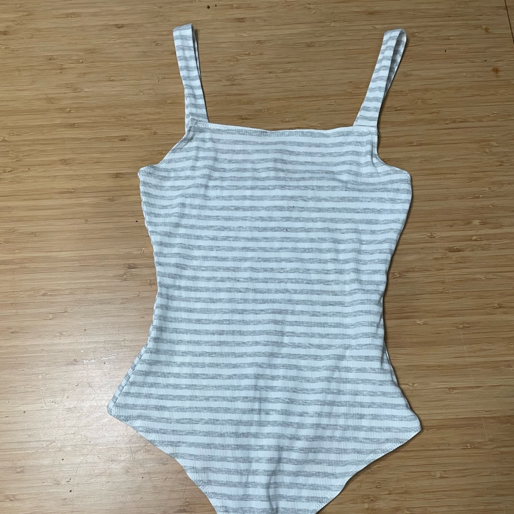 mod on trend striped bodysuit